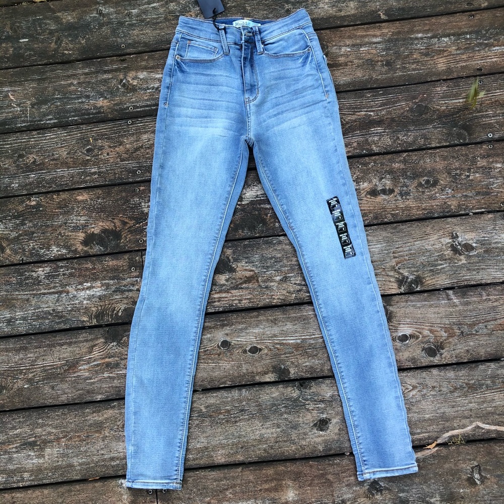 Blue High Rise Ankle Jeggings